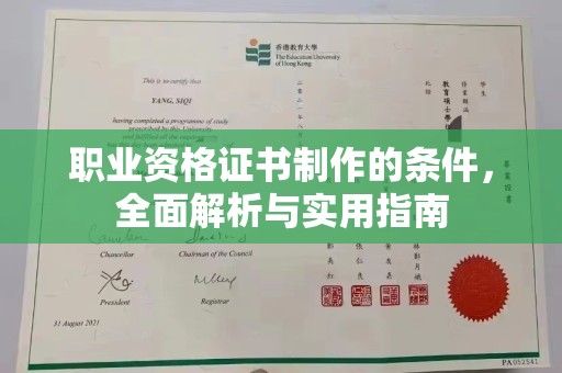 吉隆职业资格证书制作的条件，全面解析与实用指南